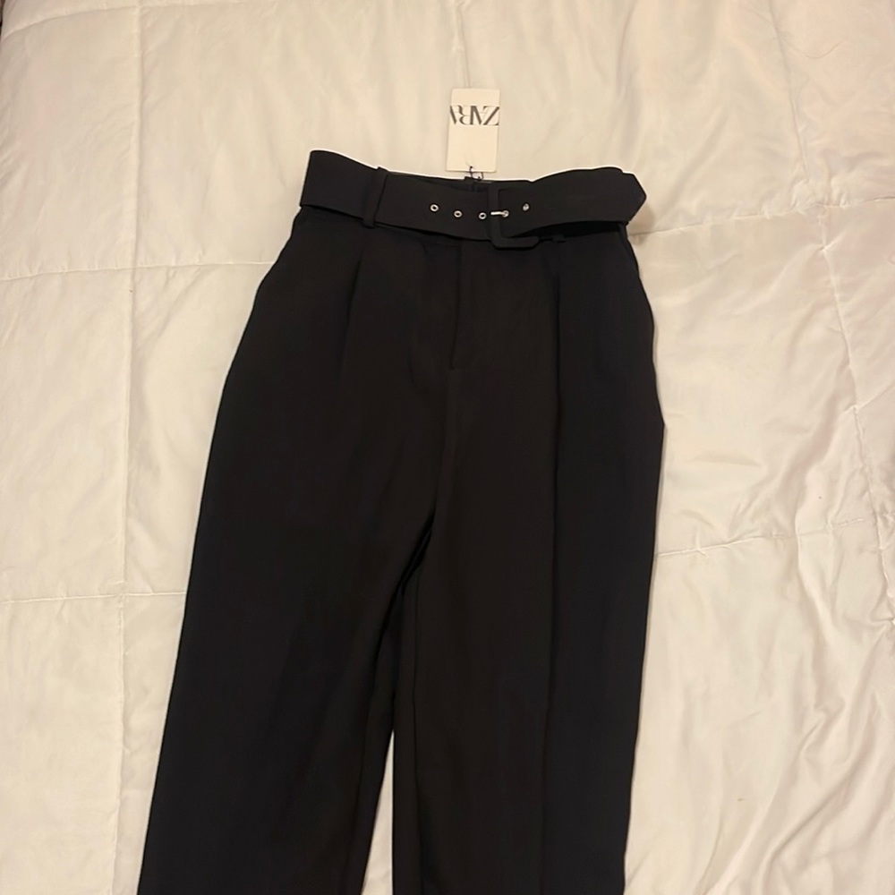 Zara small black loafer slacks.  Too small doesn’t fit - never worn new